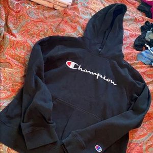 Kids black Champion hoodie sweatshirt size XL